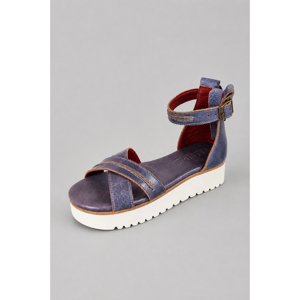 Bed Stu Carroll Platform Ankle Strap Sandals Women 7 Purple Leather Boho NEW